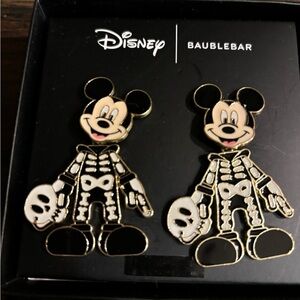 Disney Baublebar Mickey Halloween Skeleton Earrings